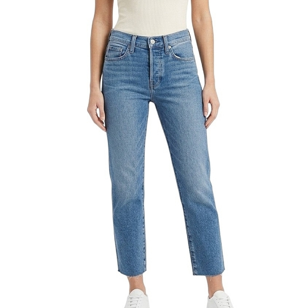 Frank & Eileen Cork Jeans Size‎ 26 Blue Straight Crop Raw Hem Denim